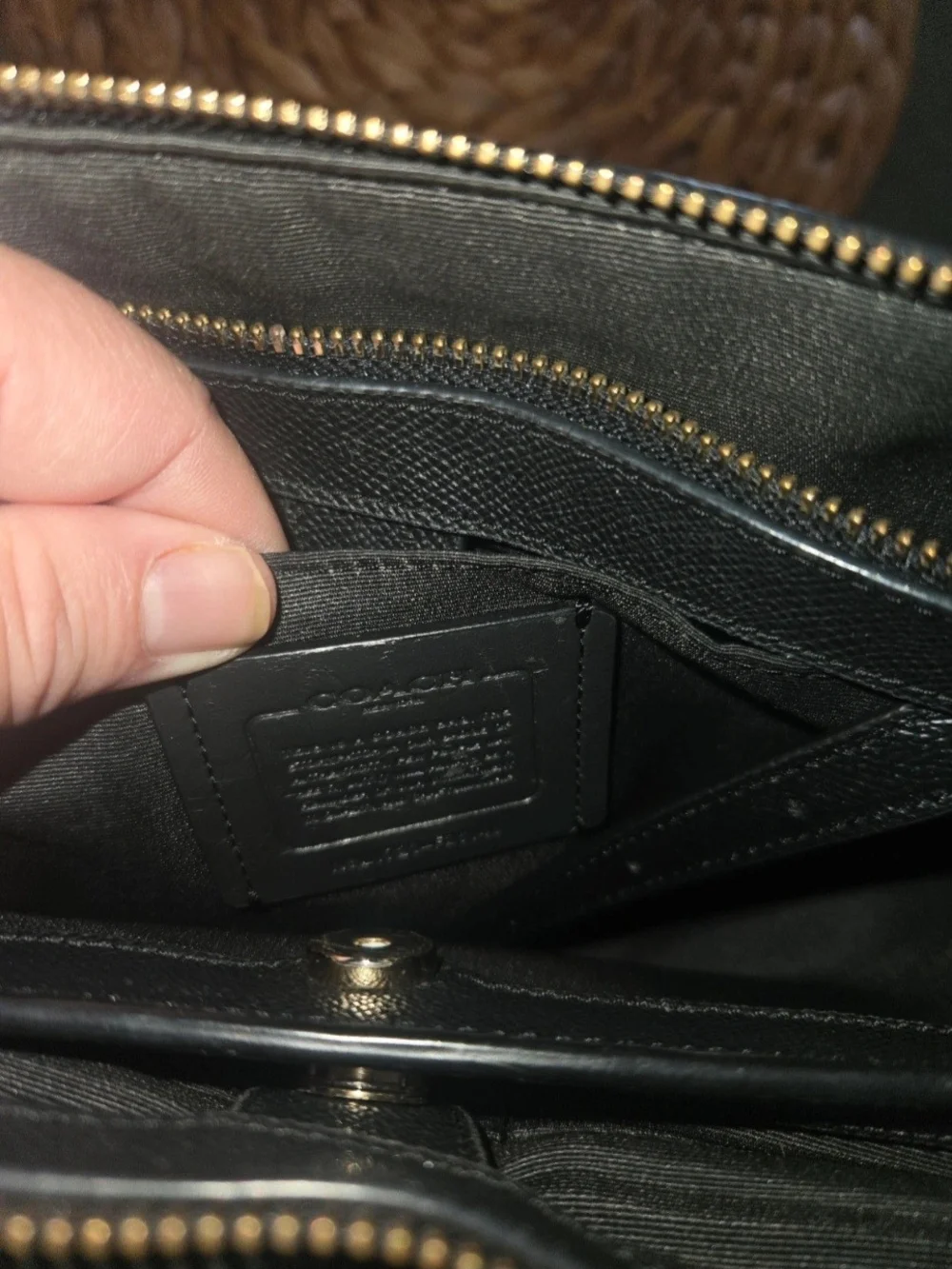 Coach Brown and Black Signature Dome Satchel with Gold Hardware